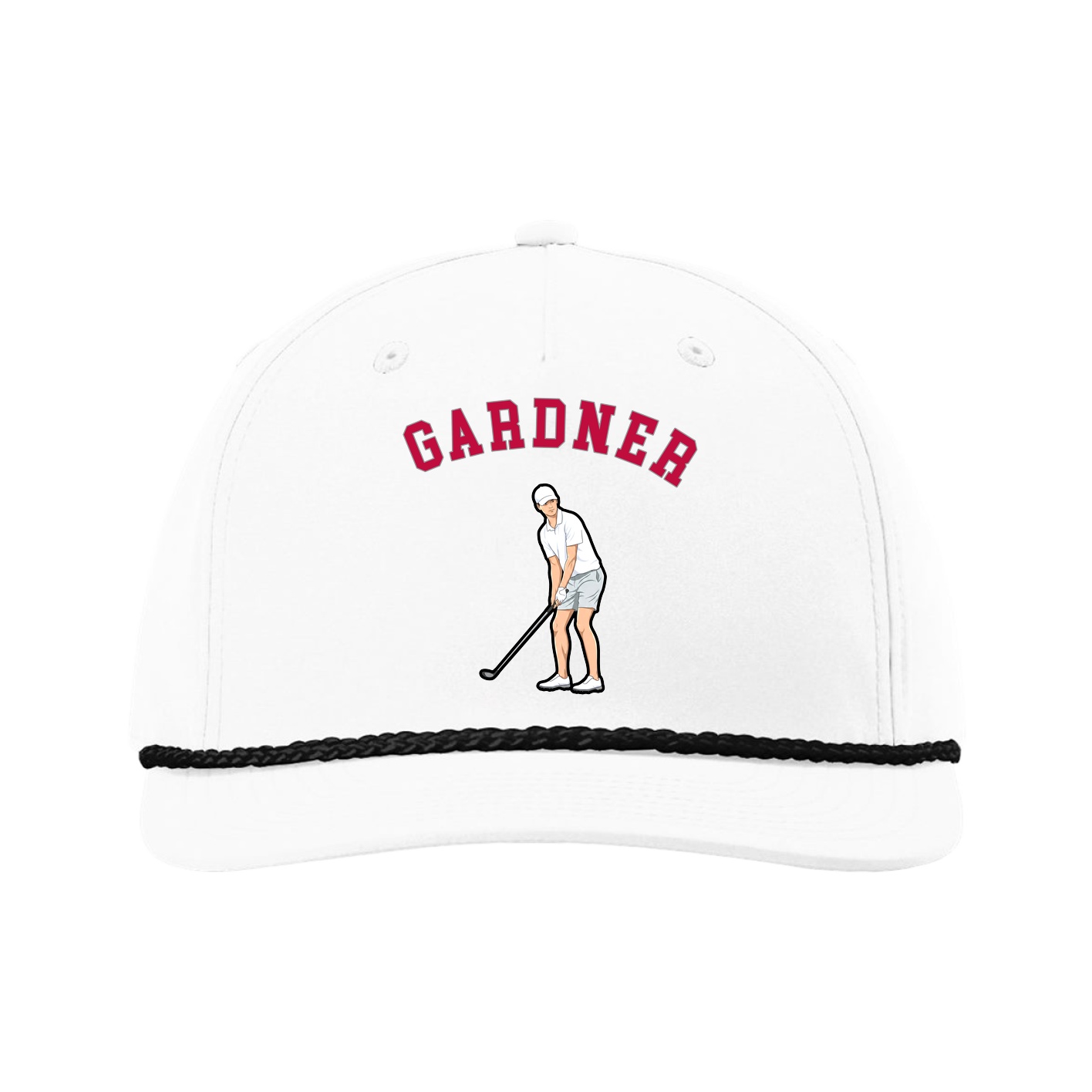 Five-Panel Classic Rope Cap — Shirsey Arch in White