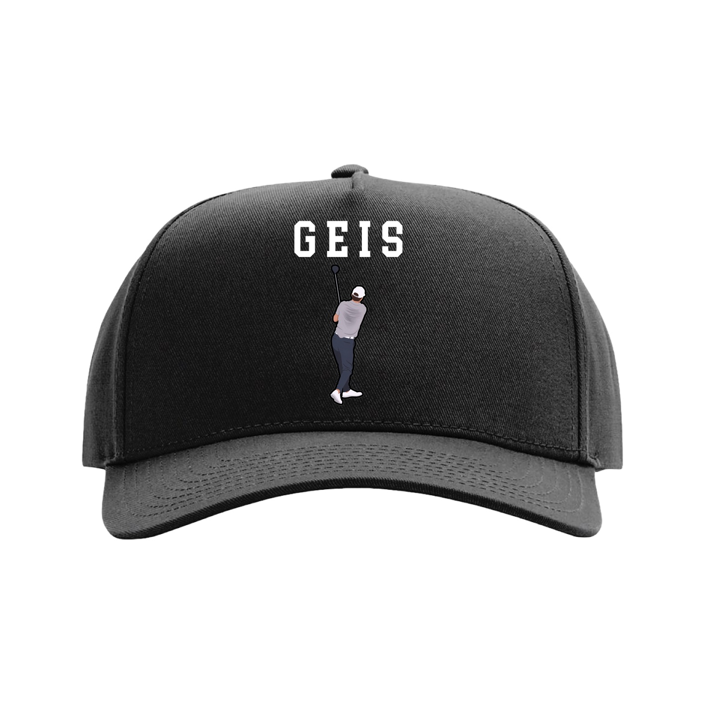 Full Fabric Five-Panel Champ Cap — Shirsey in Black