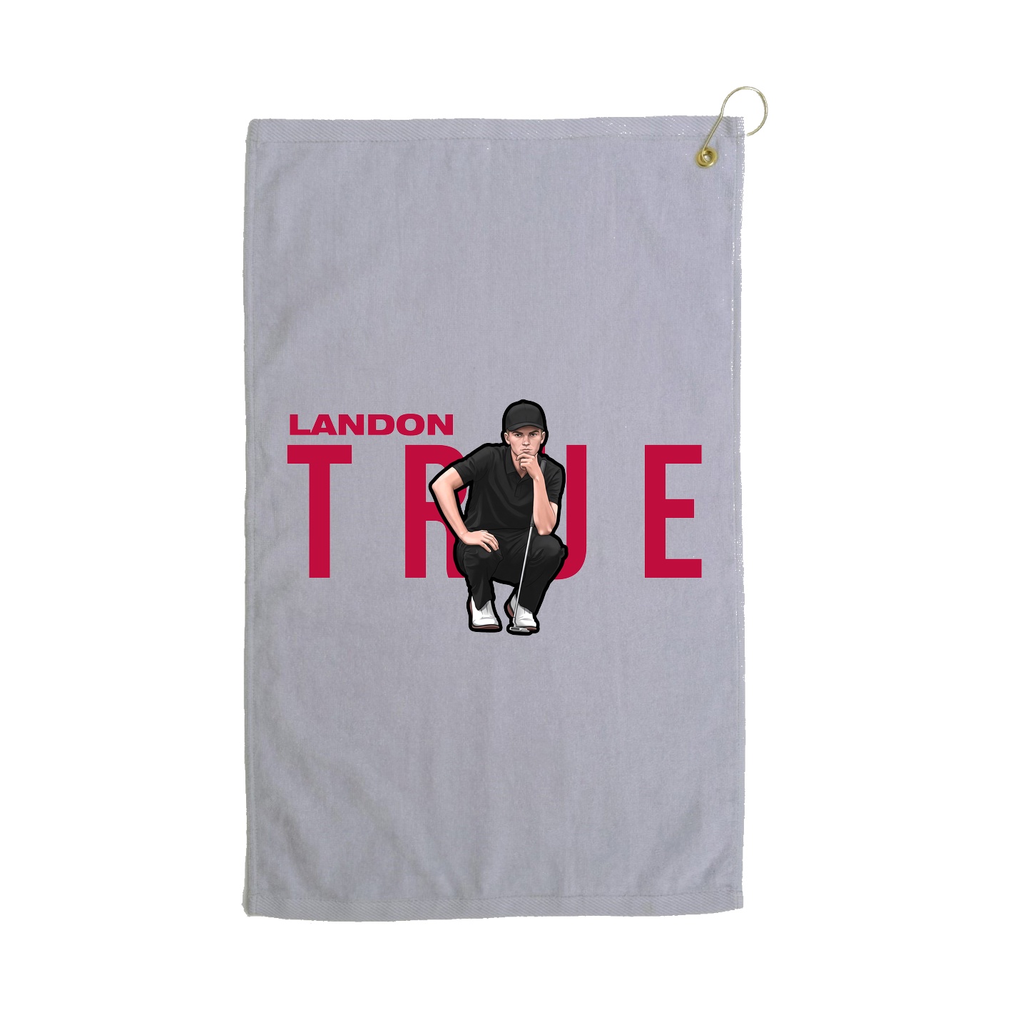 Golf Towel — Player Name in Grey