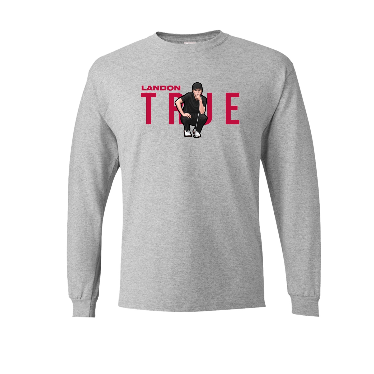 Long Sleeve Tee — Player Name in Grey