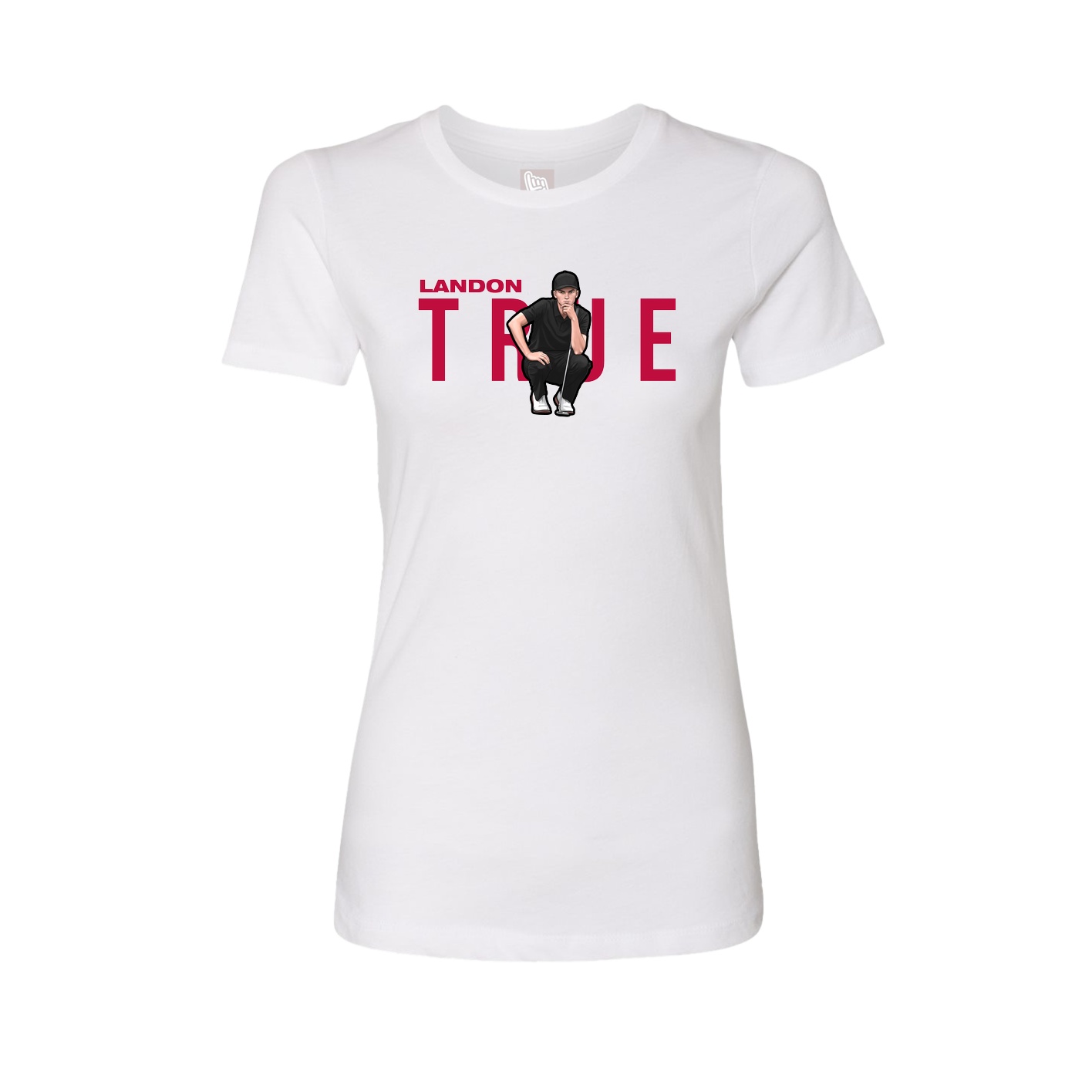 Fitted Women's Tee — Player Name in White