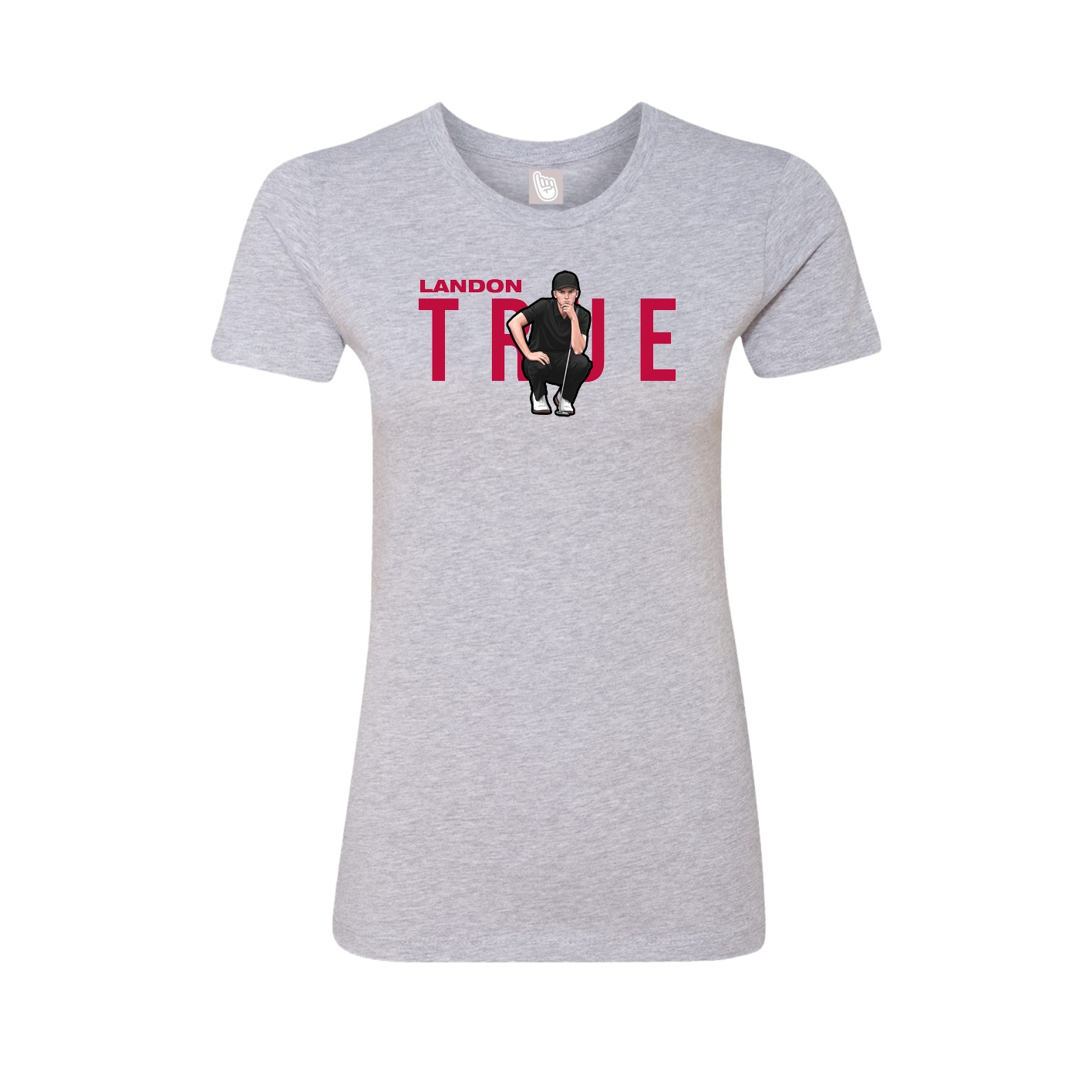 Fitted Women's Tee — Player Name in Grey