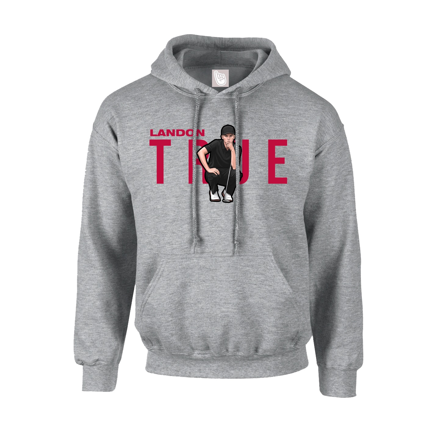 Youth Hoodie — Player Name in Grey
