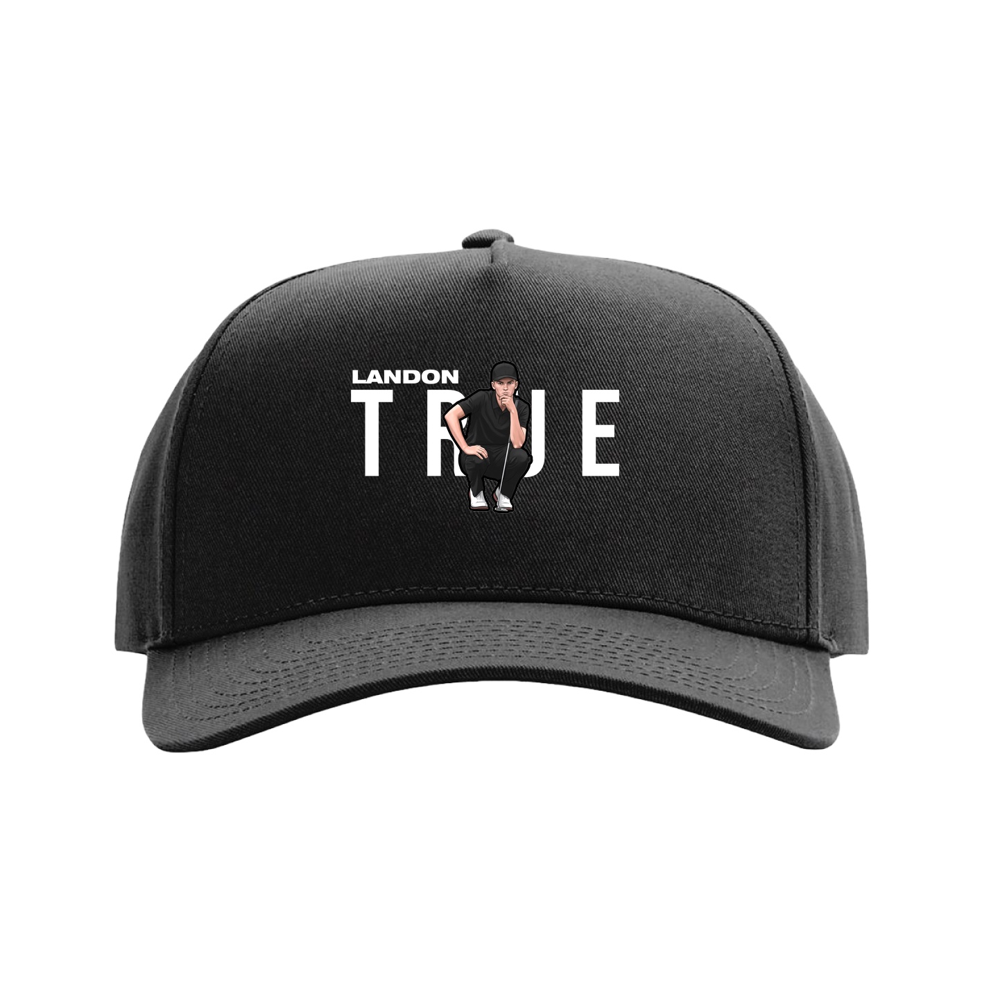 Full Fabric Five-Panel Champ Cap — Player Name in Black
