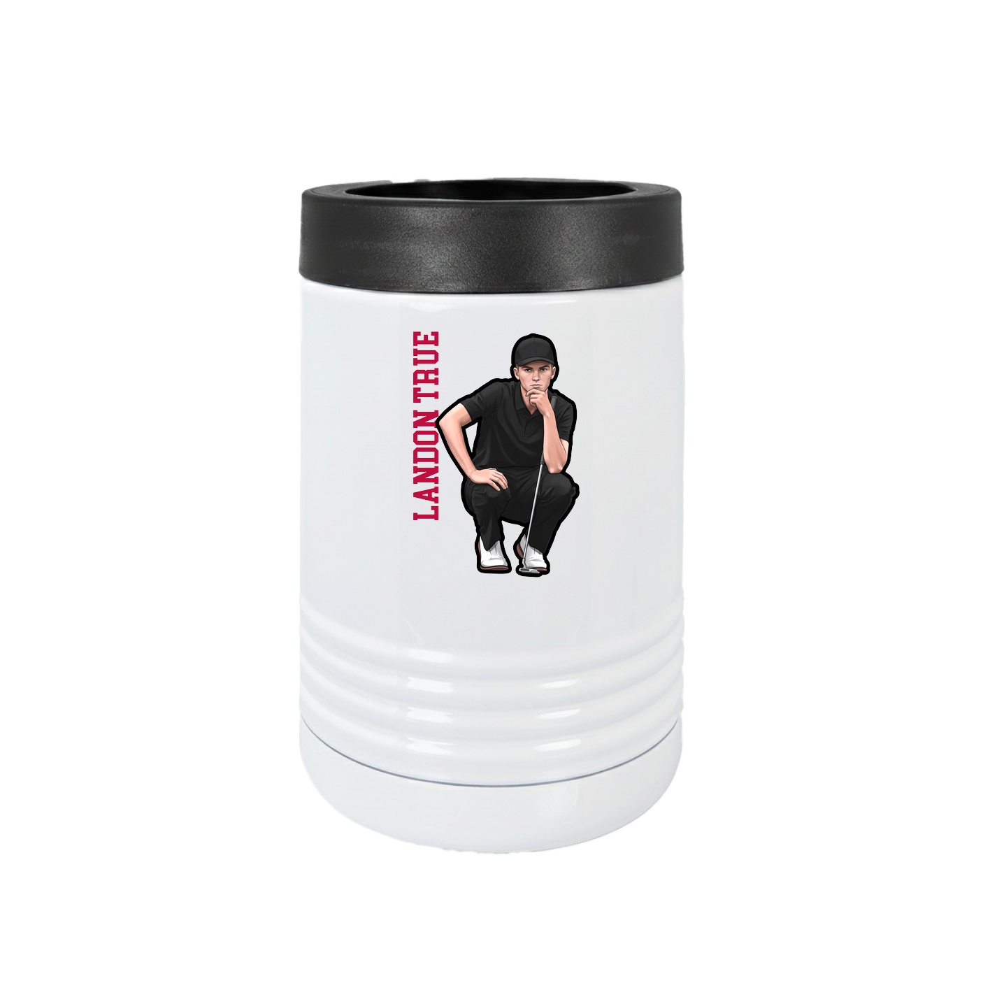 Beverage Holder — Name Vertical in White
