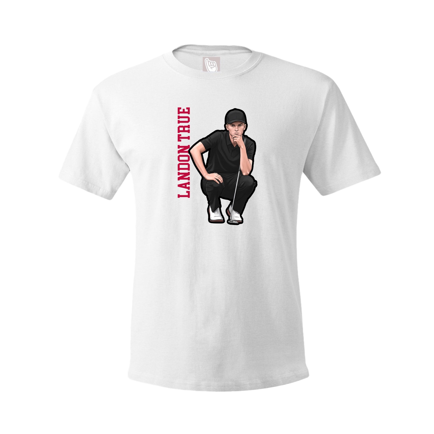 Tee — Name Vertical in White