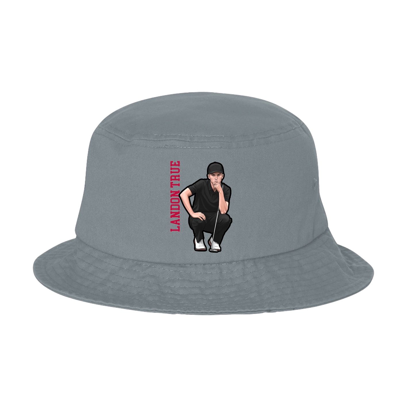 Bucket Cap — Name Vertical in Grey