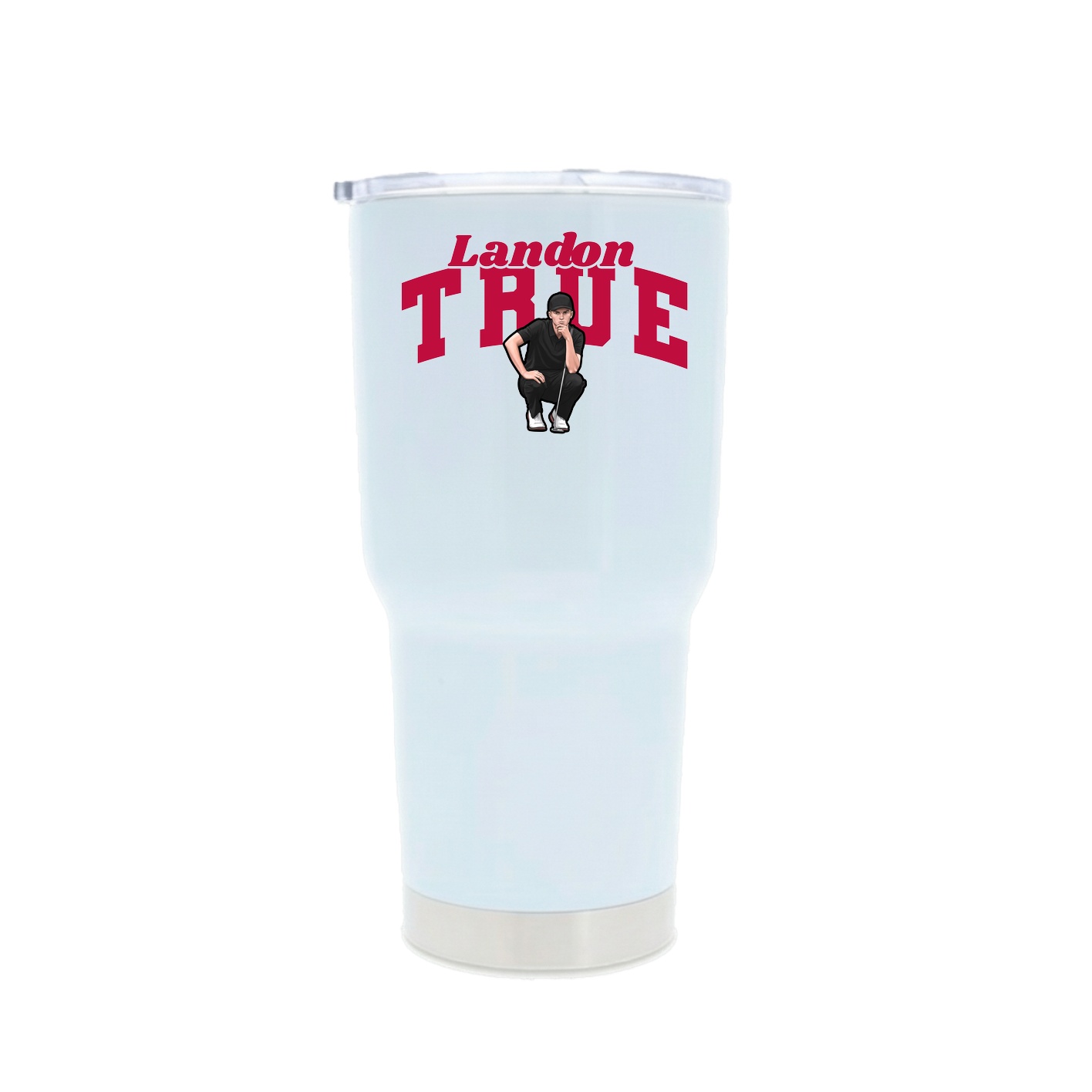 30oz Stainless Steel Tumbler — Signature Arch in White
