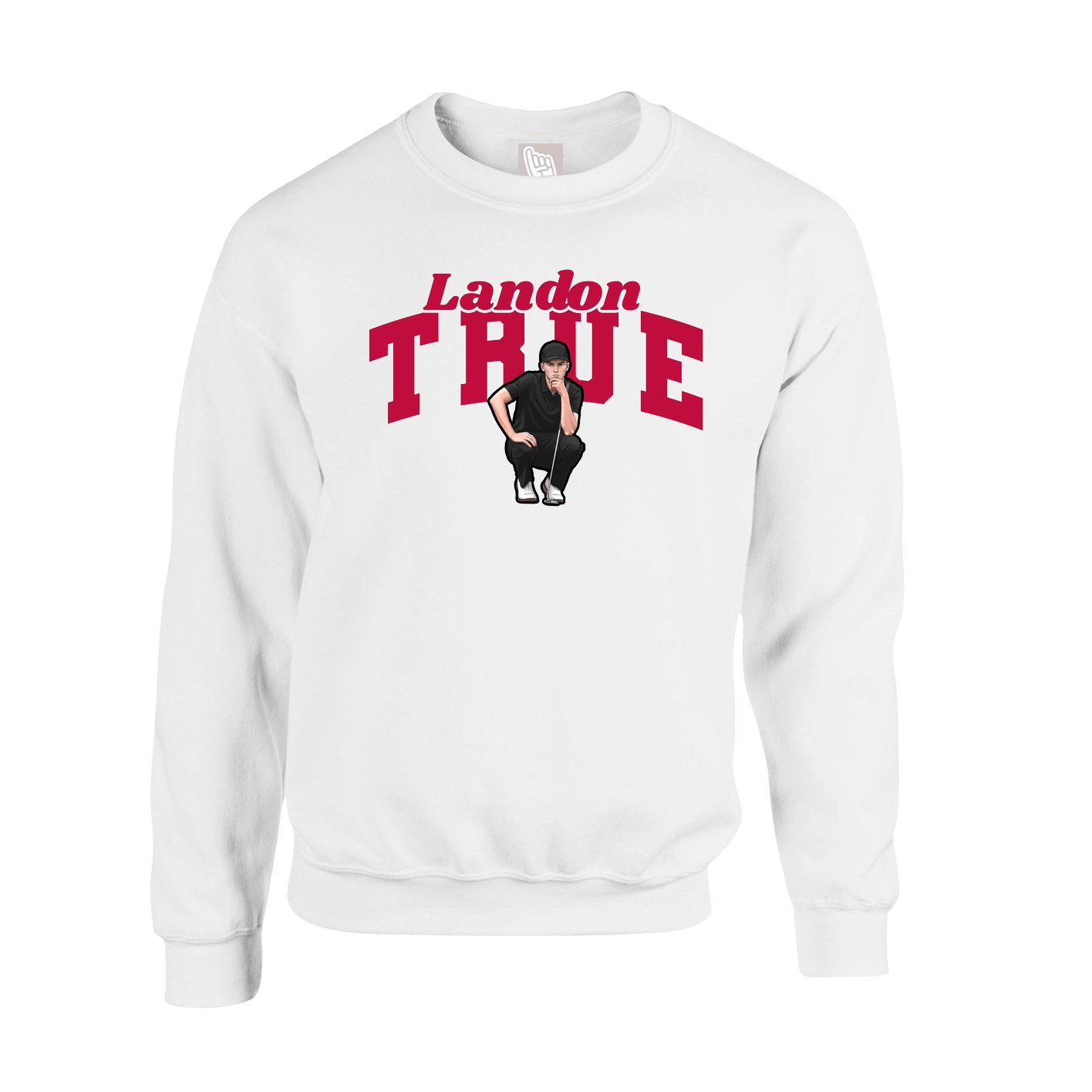 Fleece Crew — Signature Arch in White