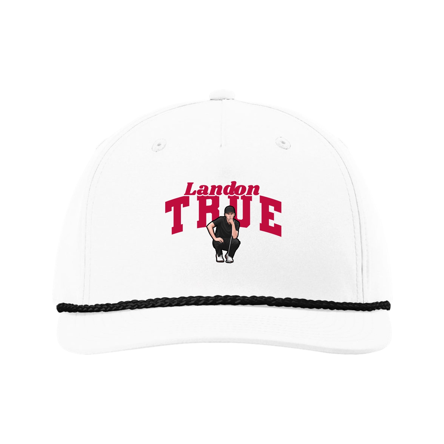 Five-Panel Classic Rope Cap — Signature Arch in White