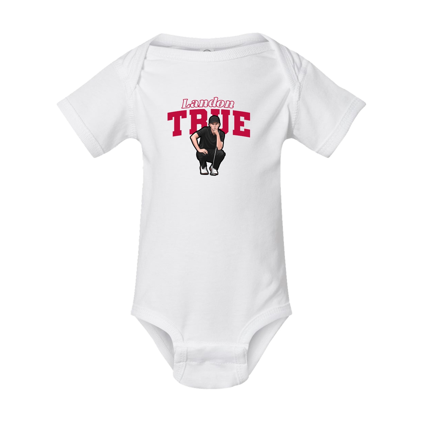 Baby Onesie — Name Arch in White