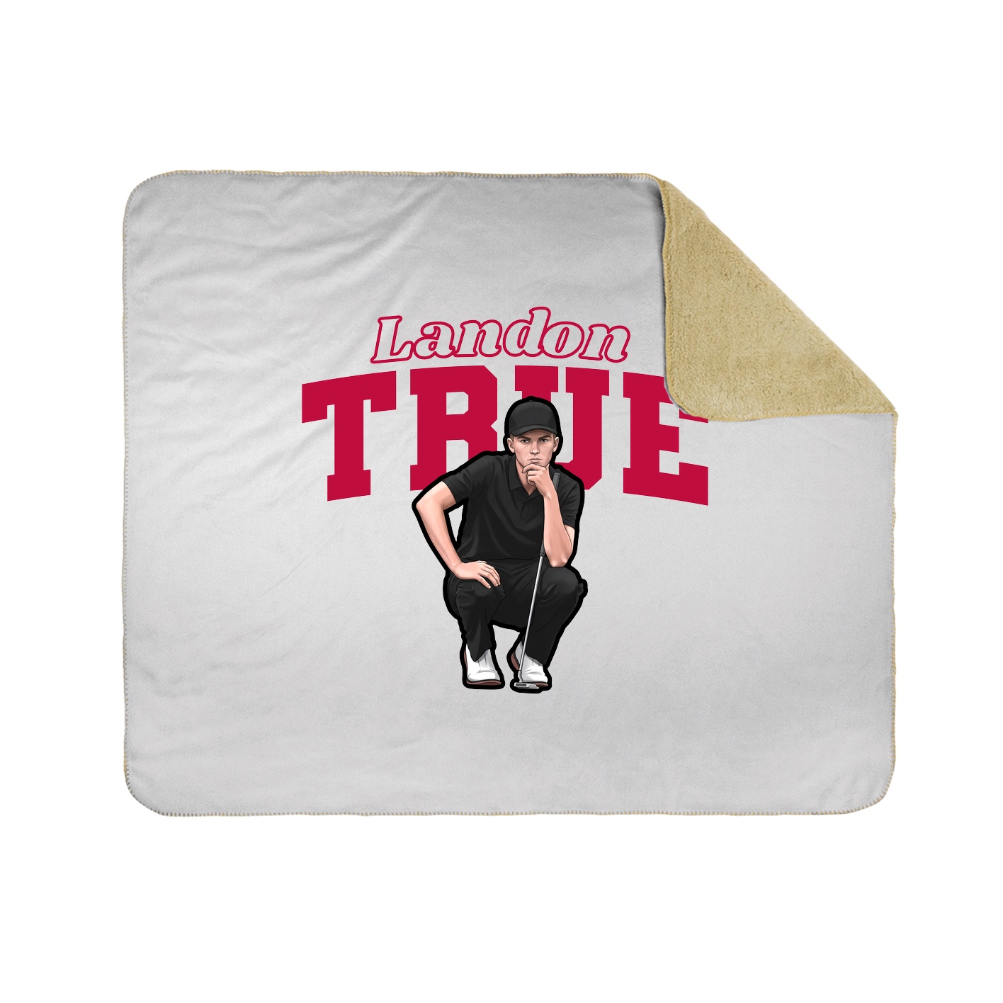 Throw Blanket — Name Arch in White