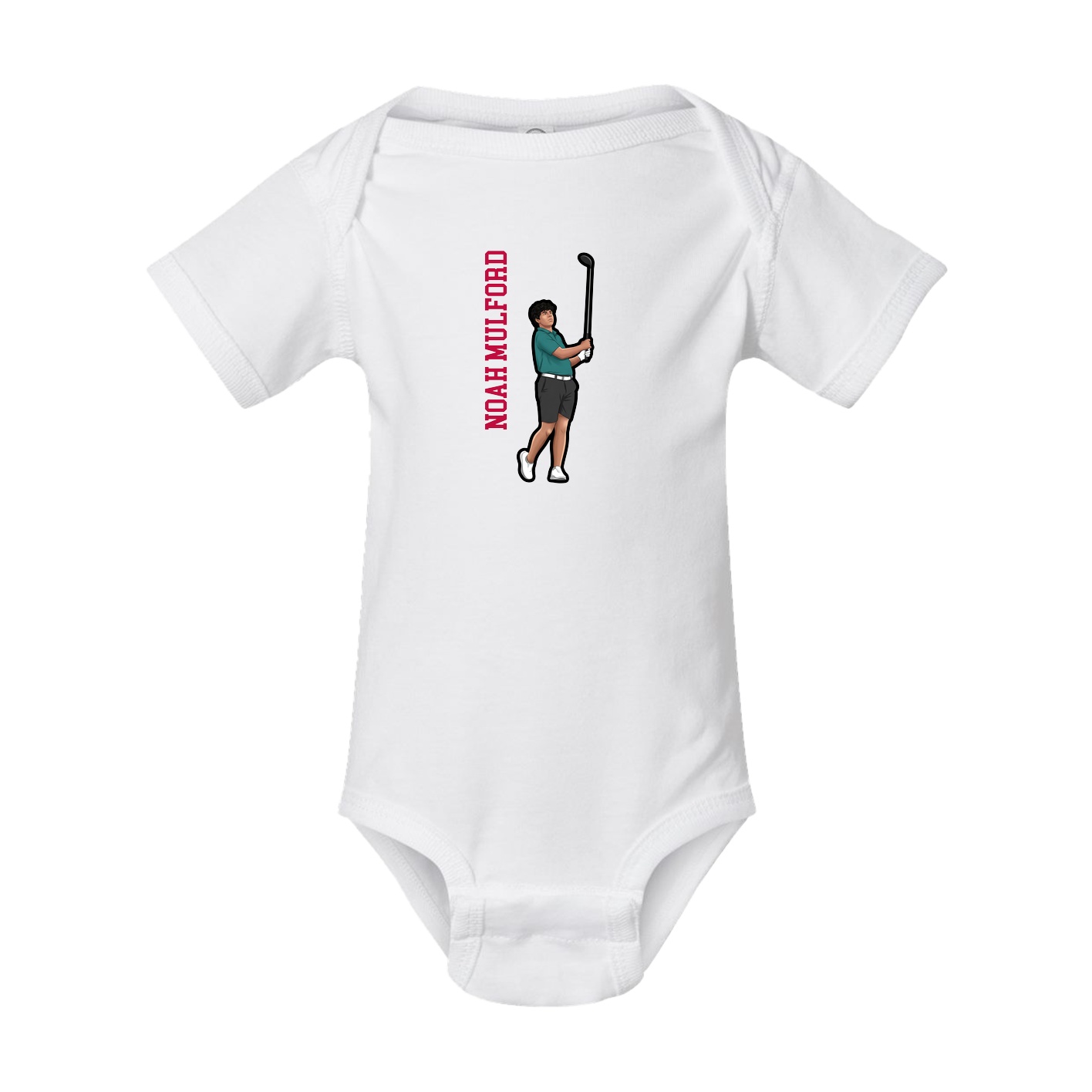 Baby Onesie — Name Vertical in White