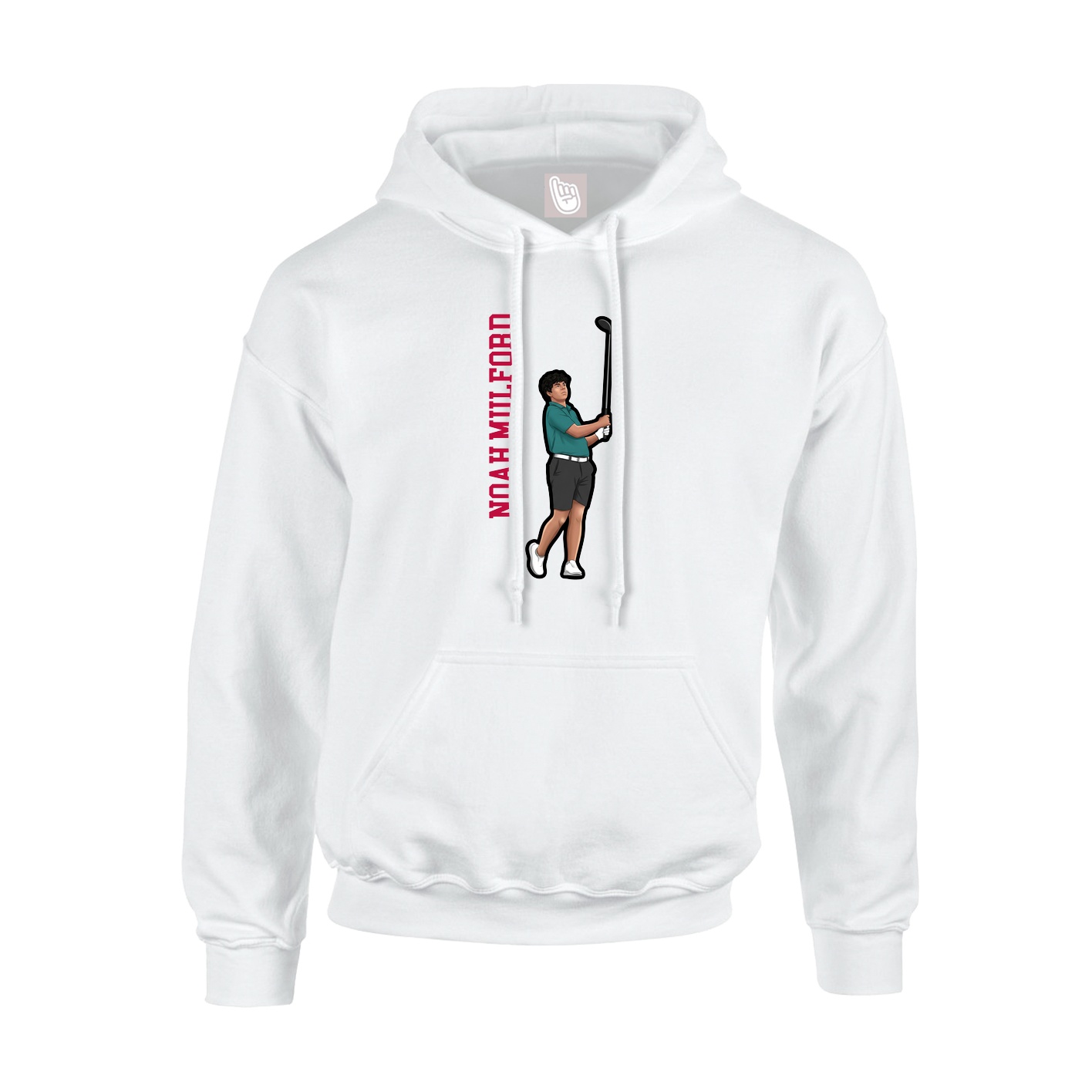 Youth Hoodie — Name Vertical in White
