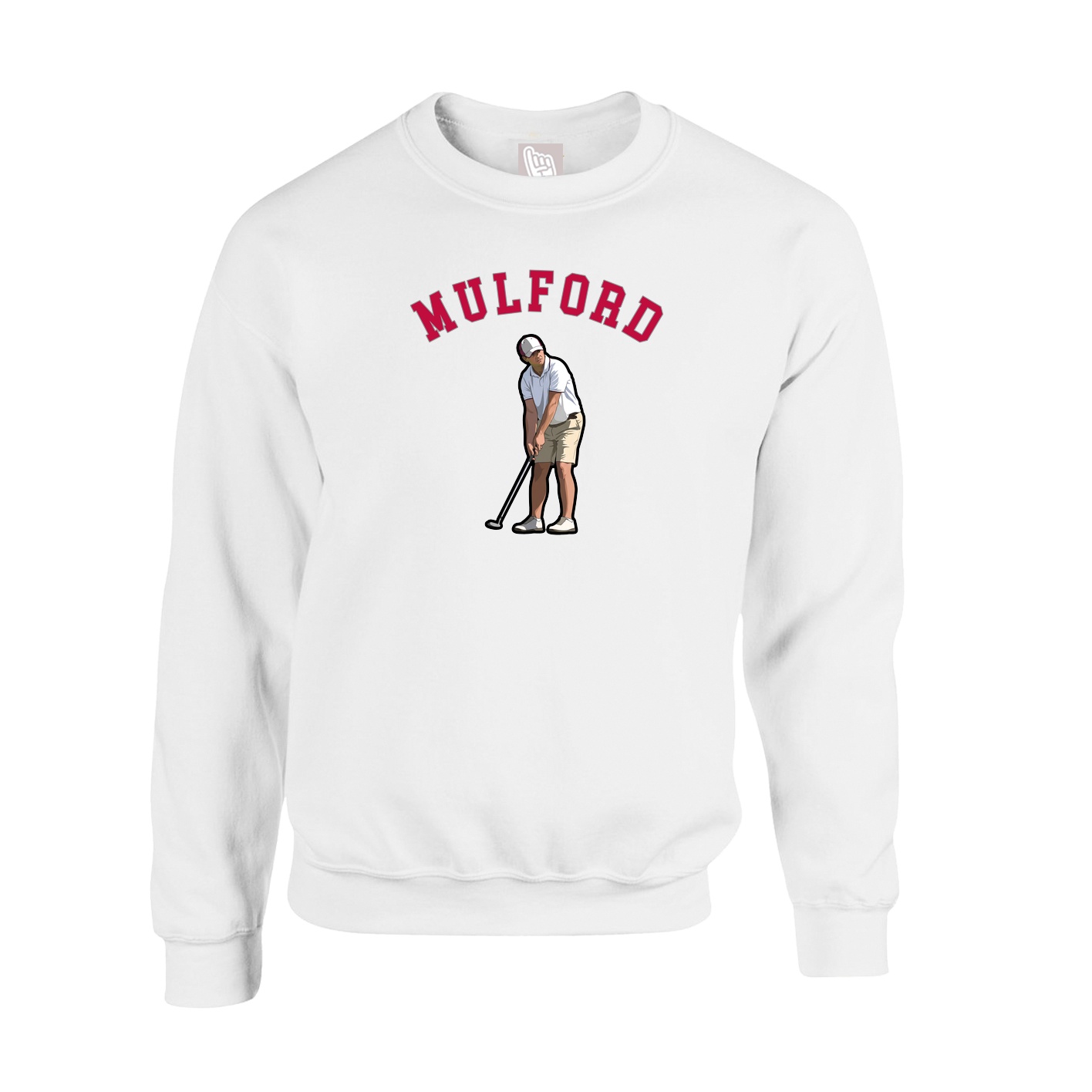 Fleece Crew — Shirsey Arch in White
