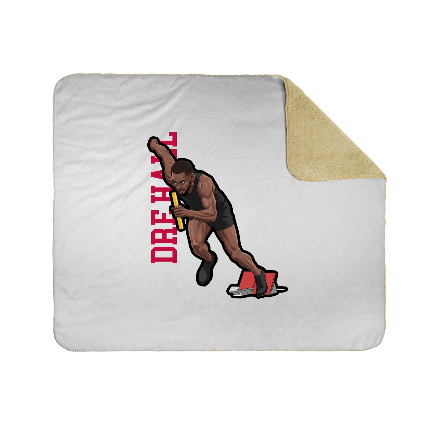 Throw Blanket — Name Vertical in White
