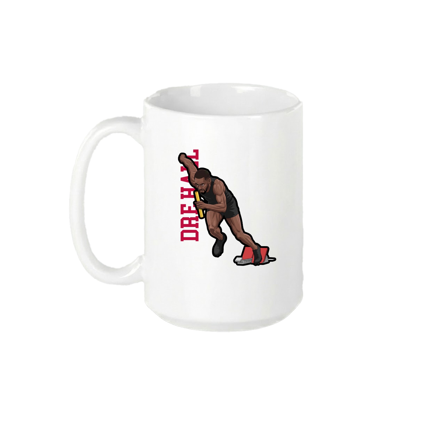 15oz Coffee Mug — Name Vertical in White