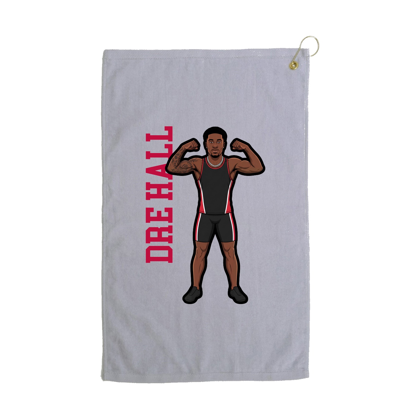 Golf Towel — Name Vertical in Grey