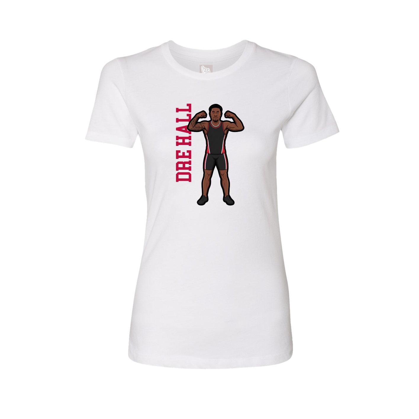 Womens Tee — Name Vertical in White