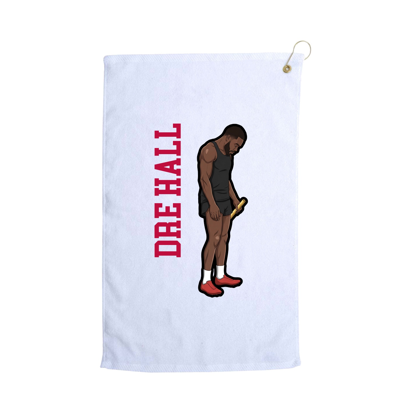 Golf Towel — Name Vertical in White