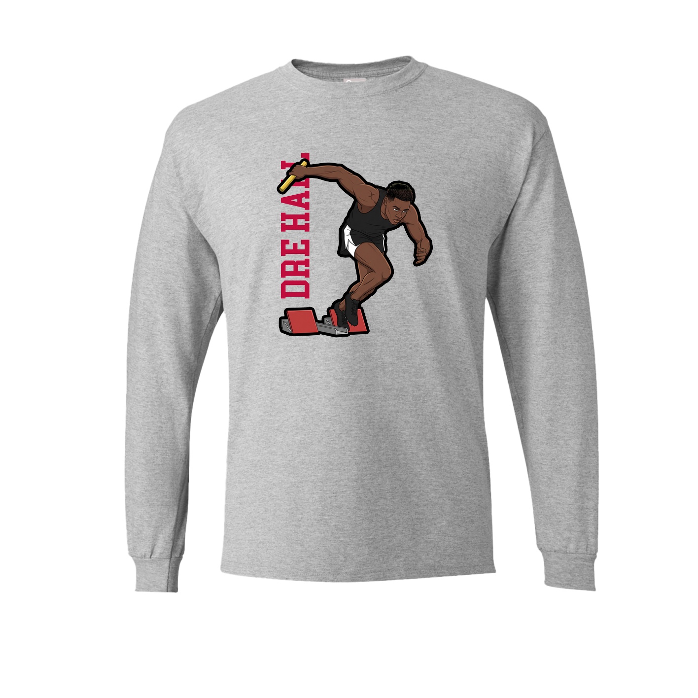 Long Sleeve Tee — Name Vertical in Grey