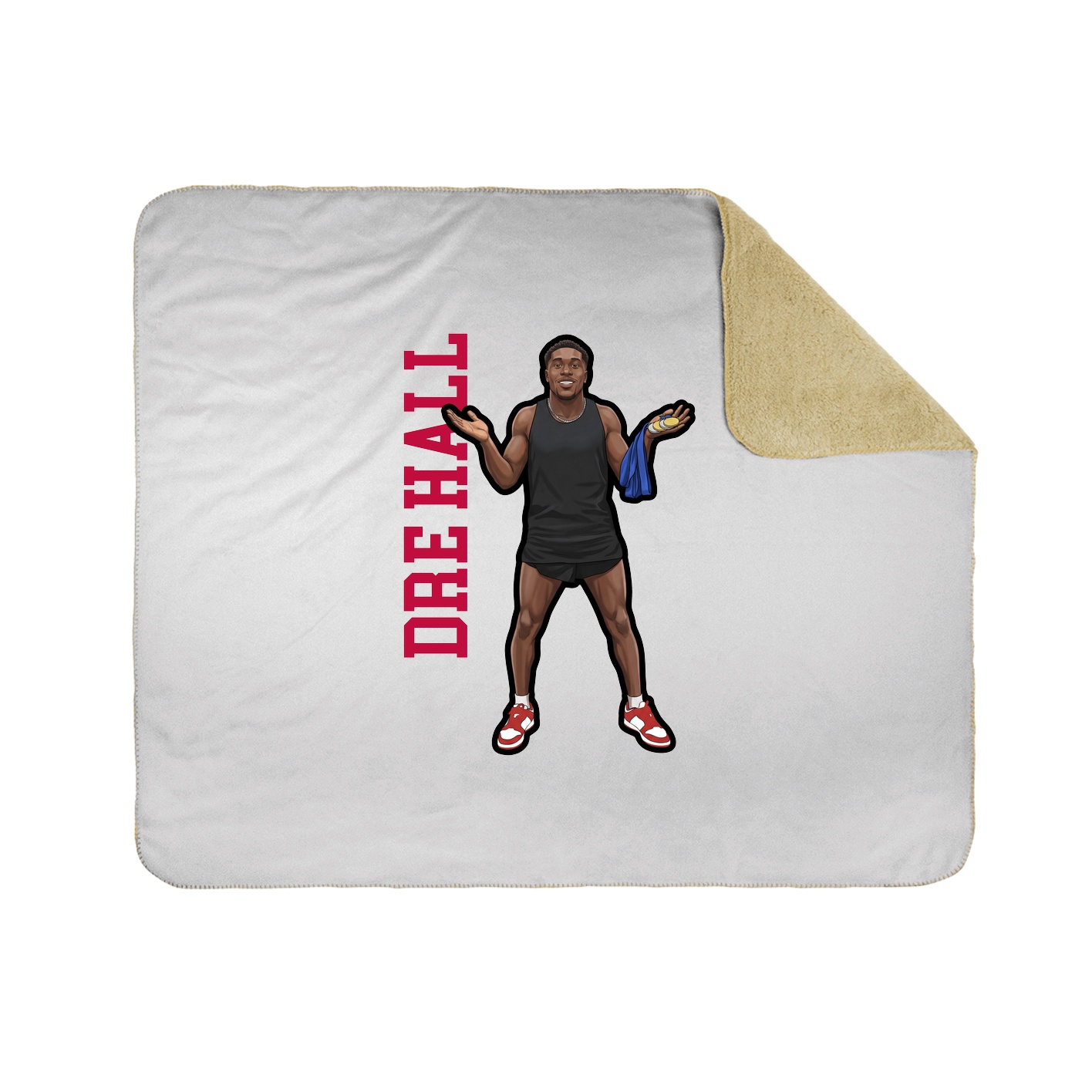 Throw Blanket — Name Vertical in White