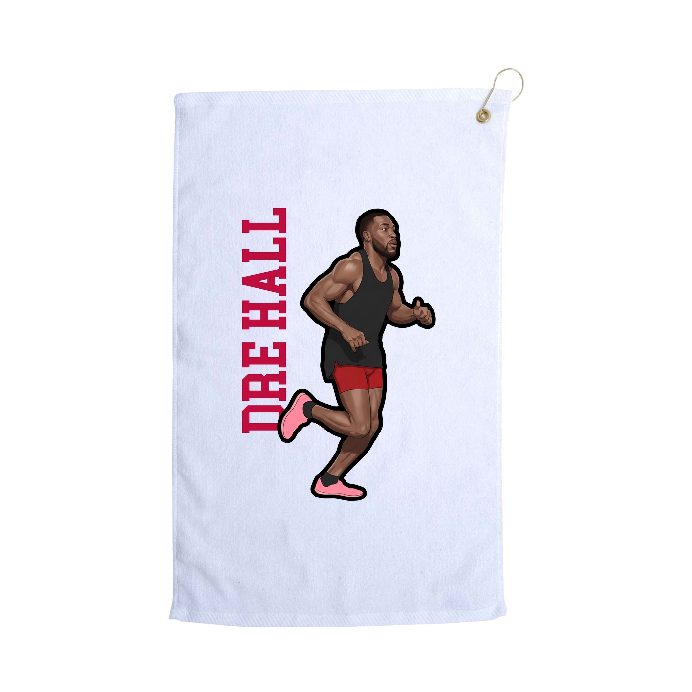 Golf Towel — Name Vertical in White