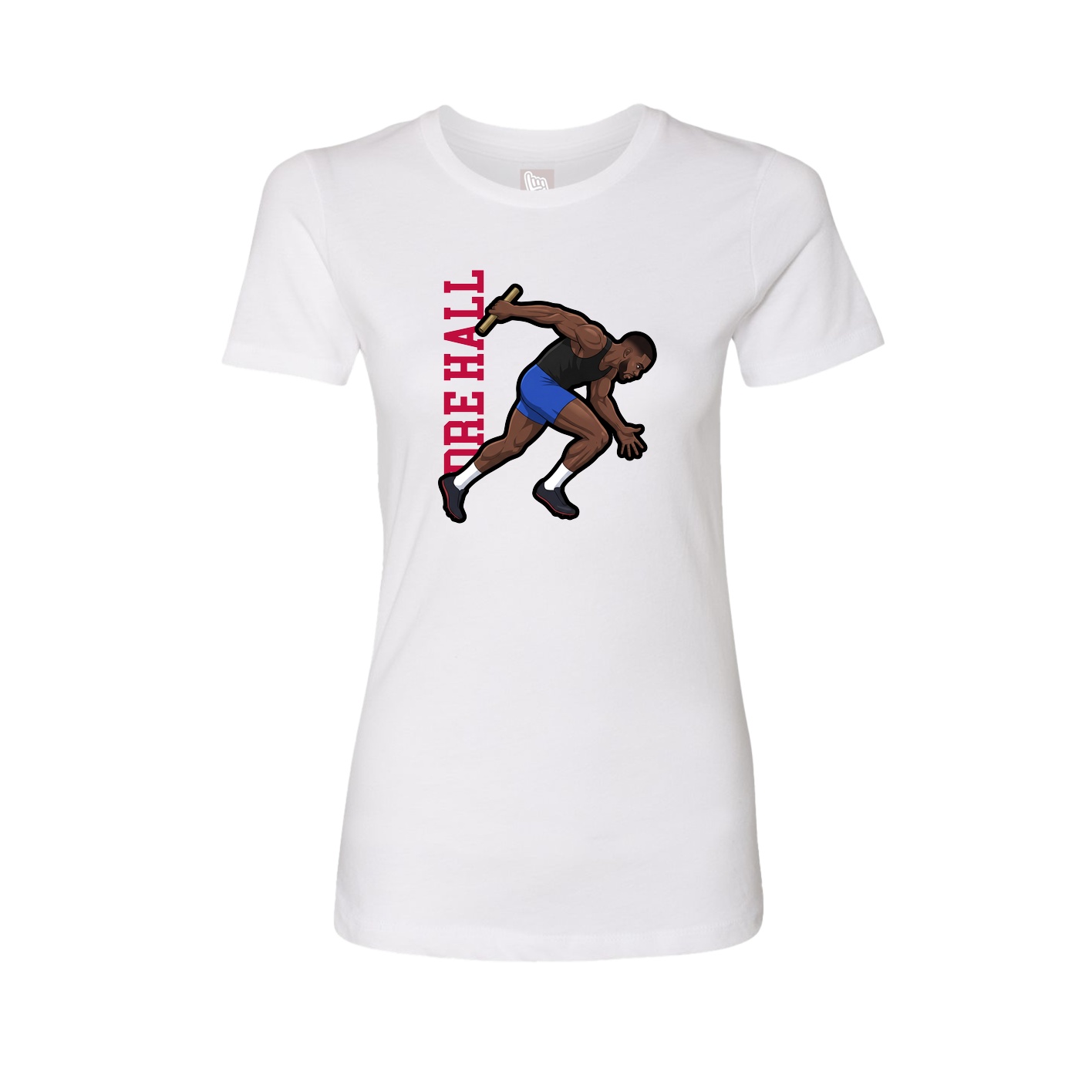 Womens Tee — Name Vertical in White
