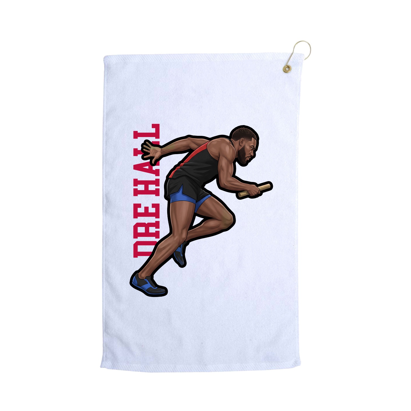 Golf Towel — Name Vertical in White