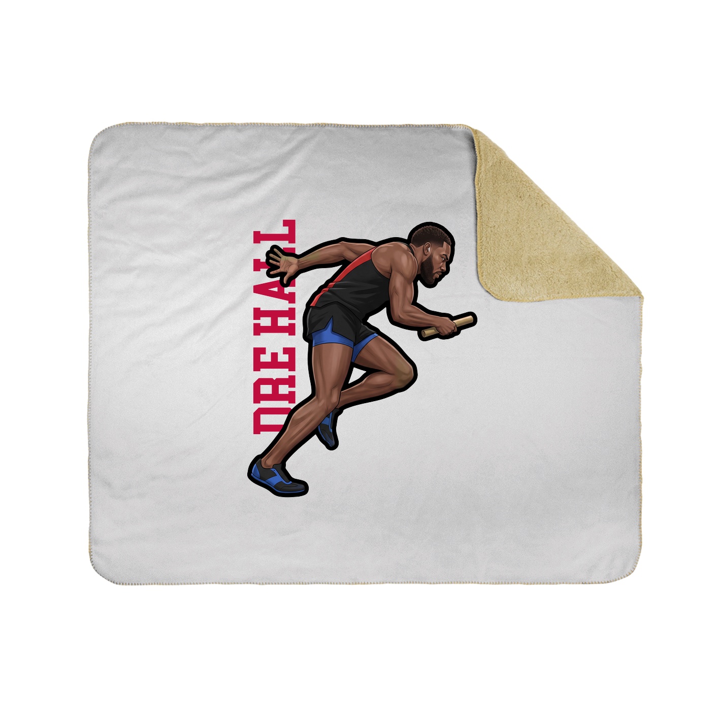 Throw Blanket — Name Vertical in White