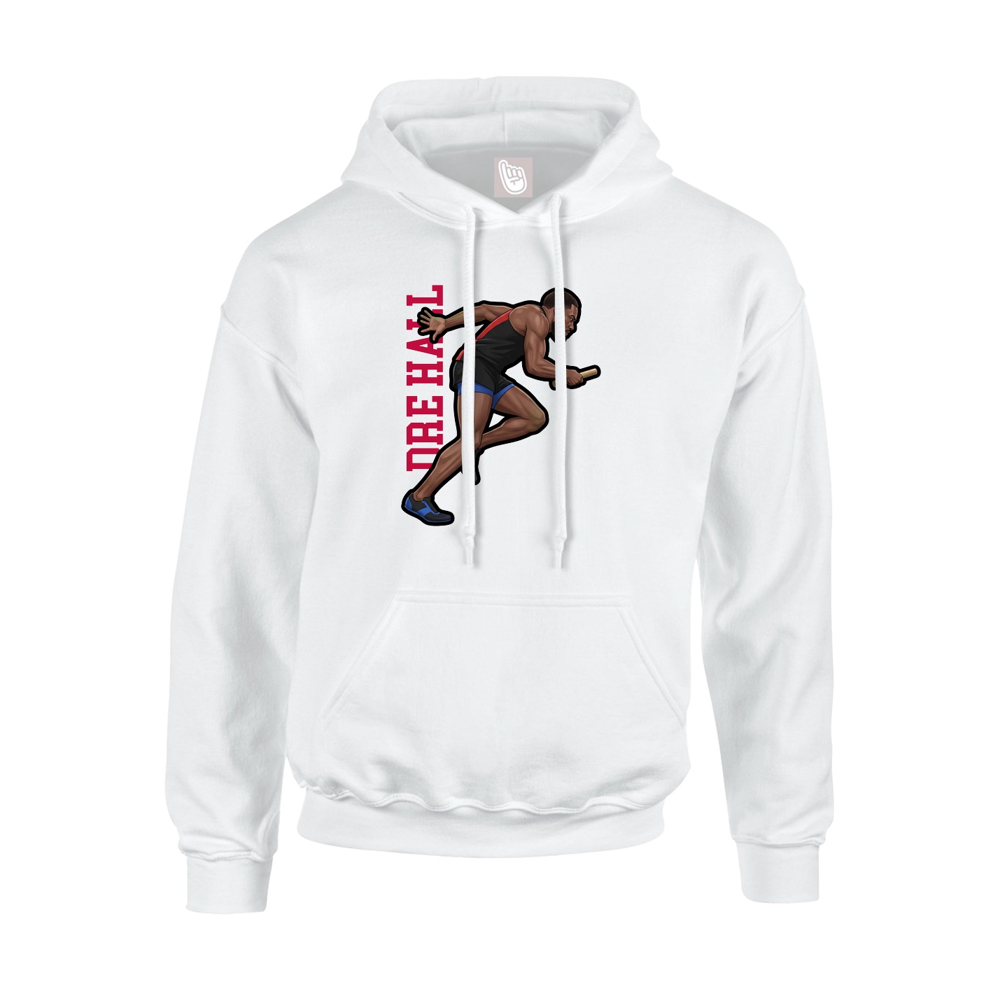 Youth Hoodie — Name Vertical in White