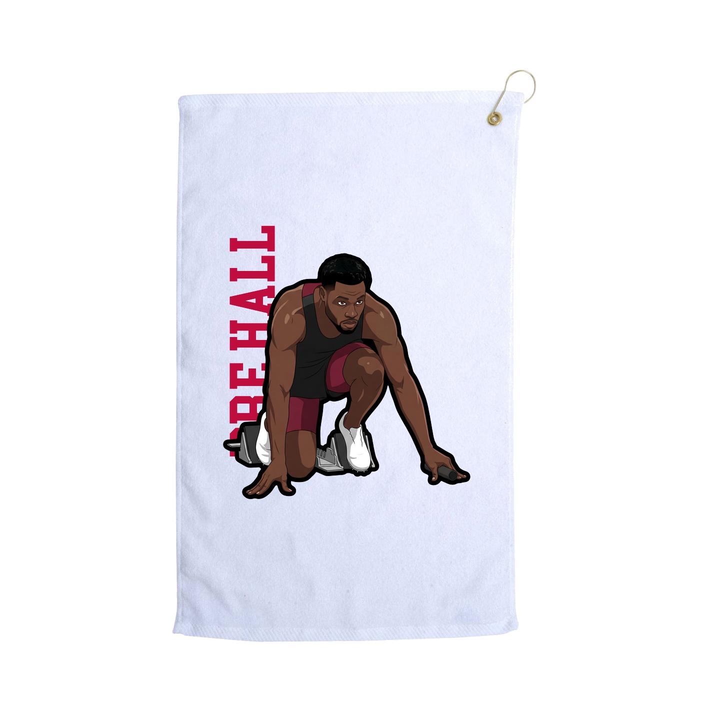 Golf Towel — Name Vertical in White