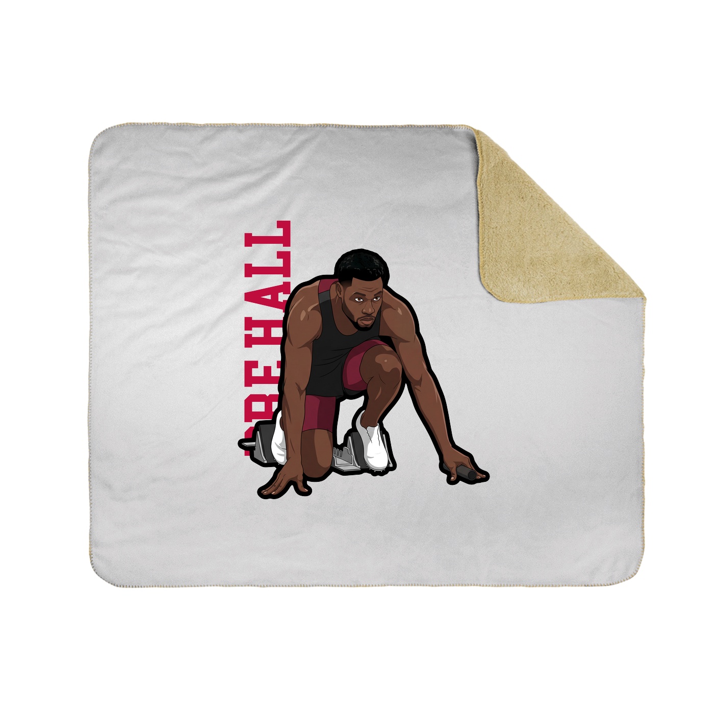 Throw Blanket — Name Vertical in White