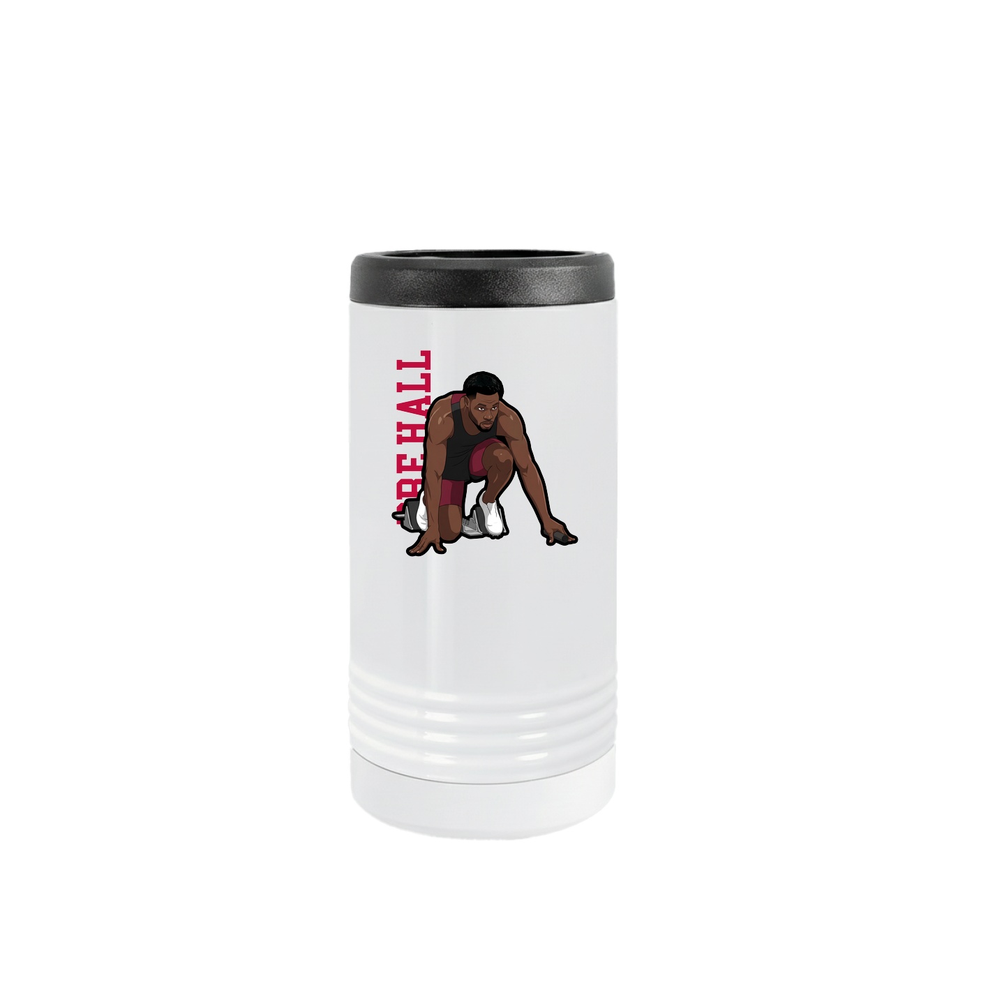 Slim Beverage Holder — Name Vertical in White