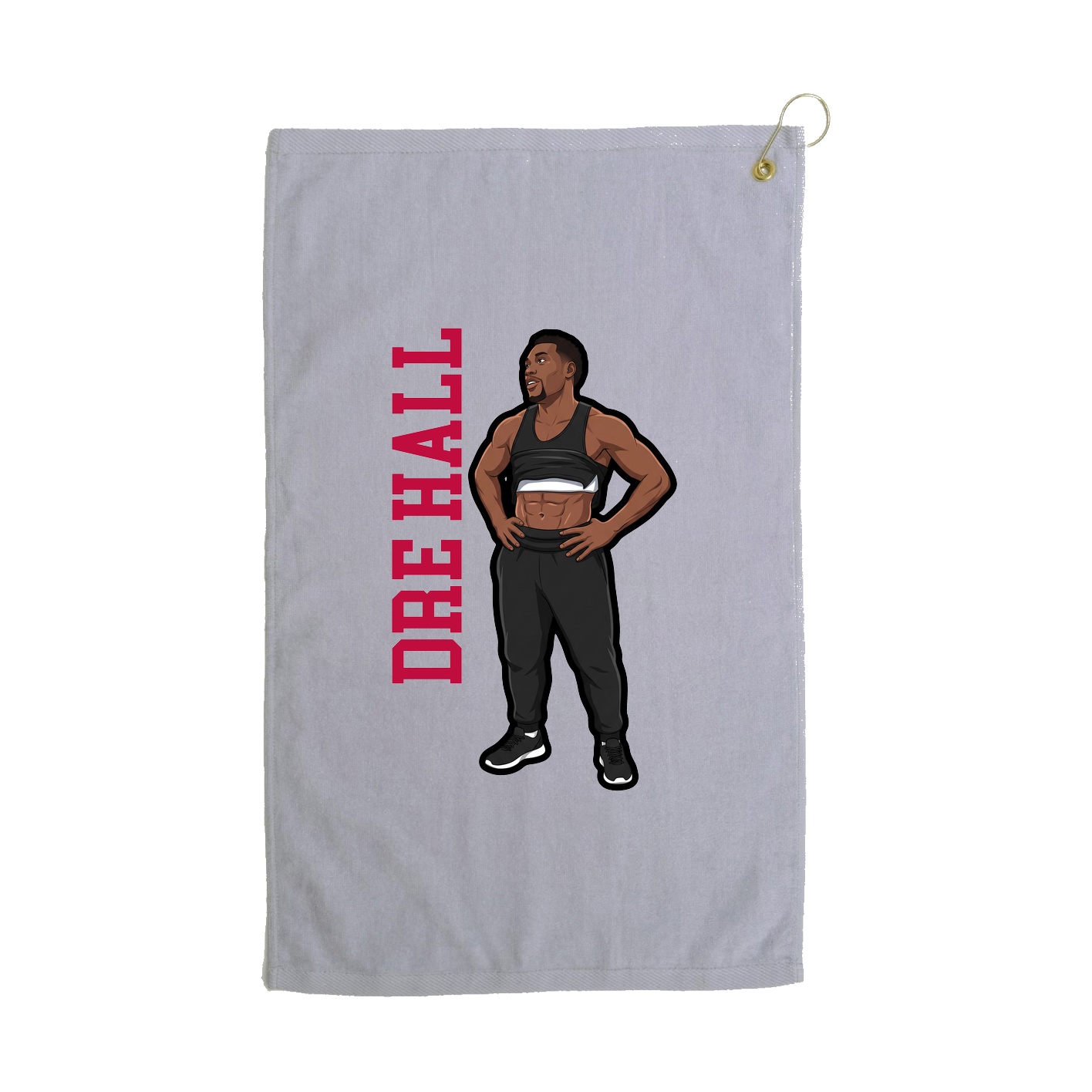 Golf Towel — Name Vertical in Grey