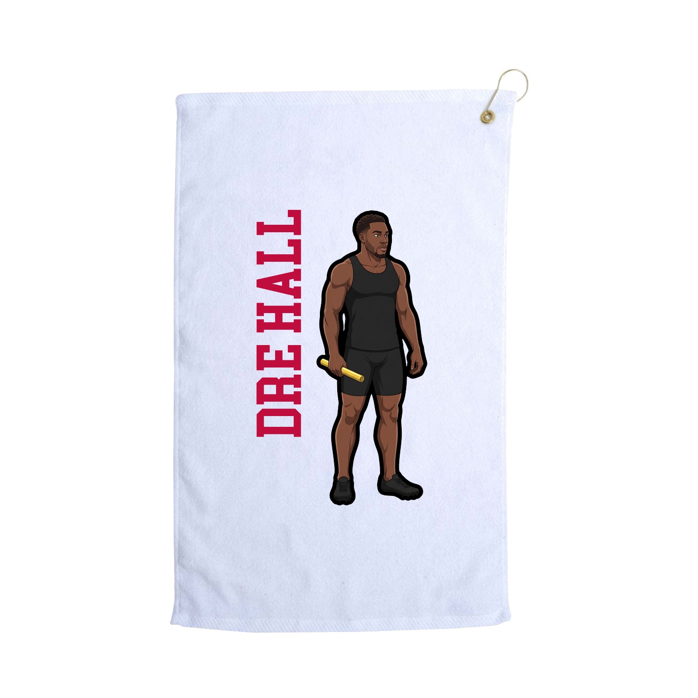 Golf Towel — Name Vertical in White