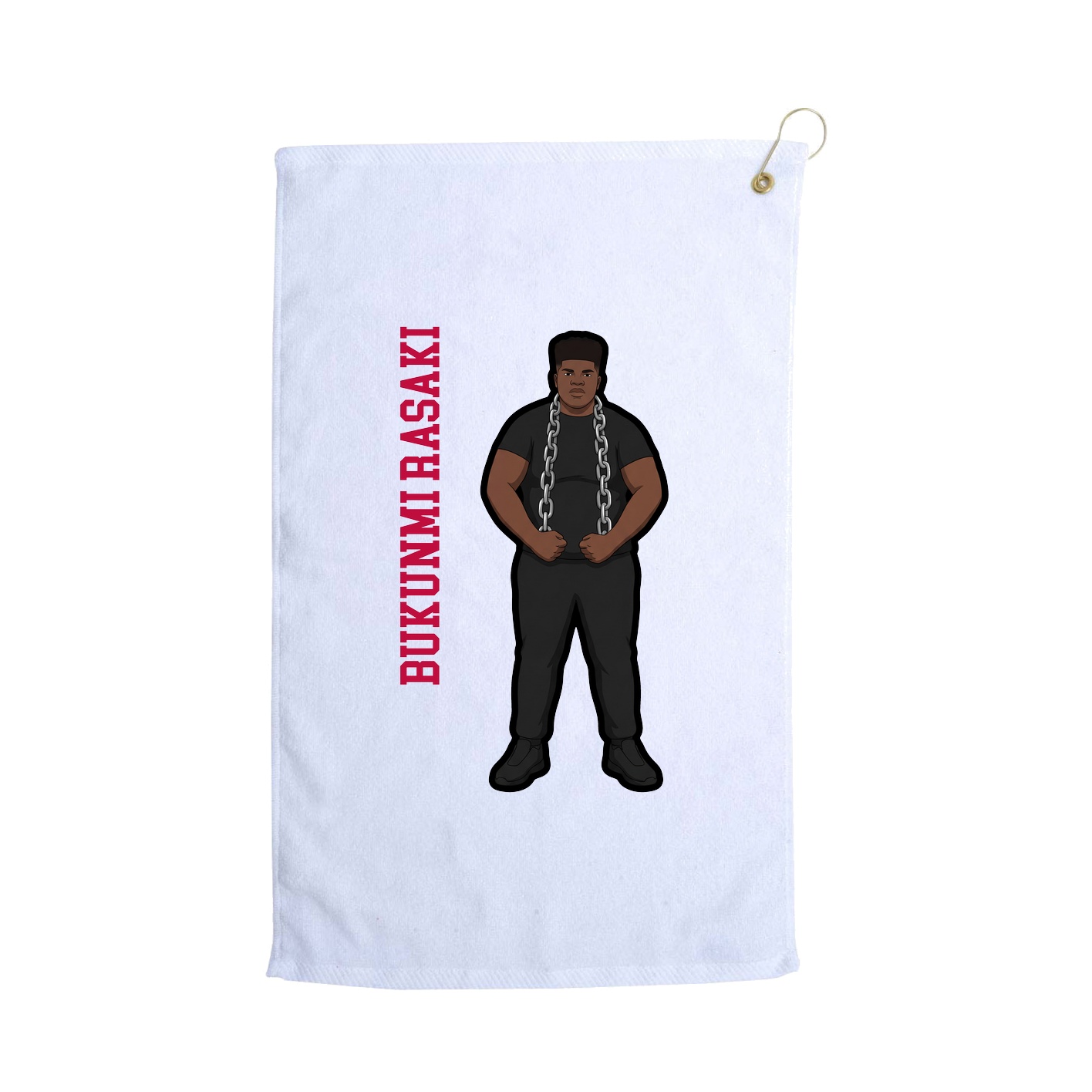 Golf Towel — Name Vertical in White