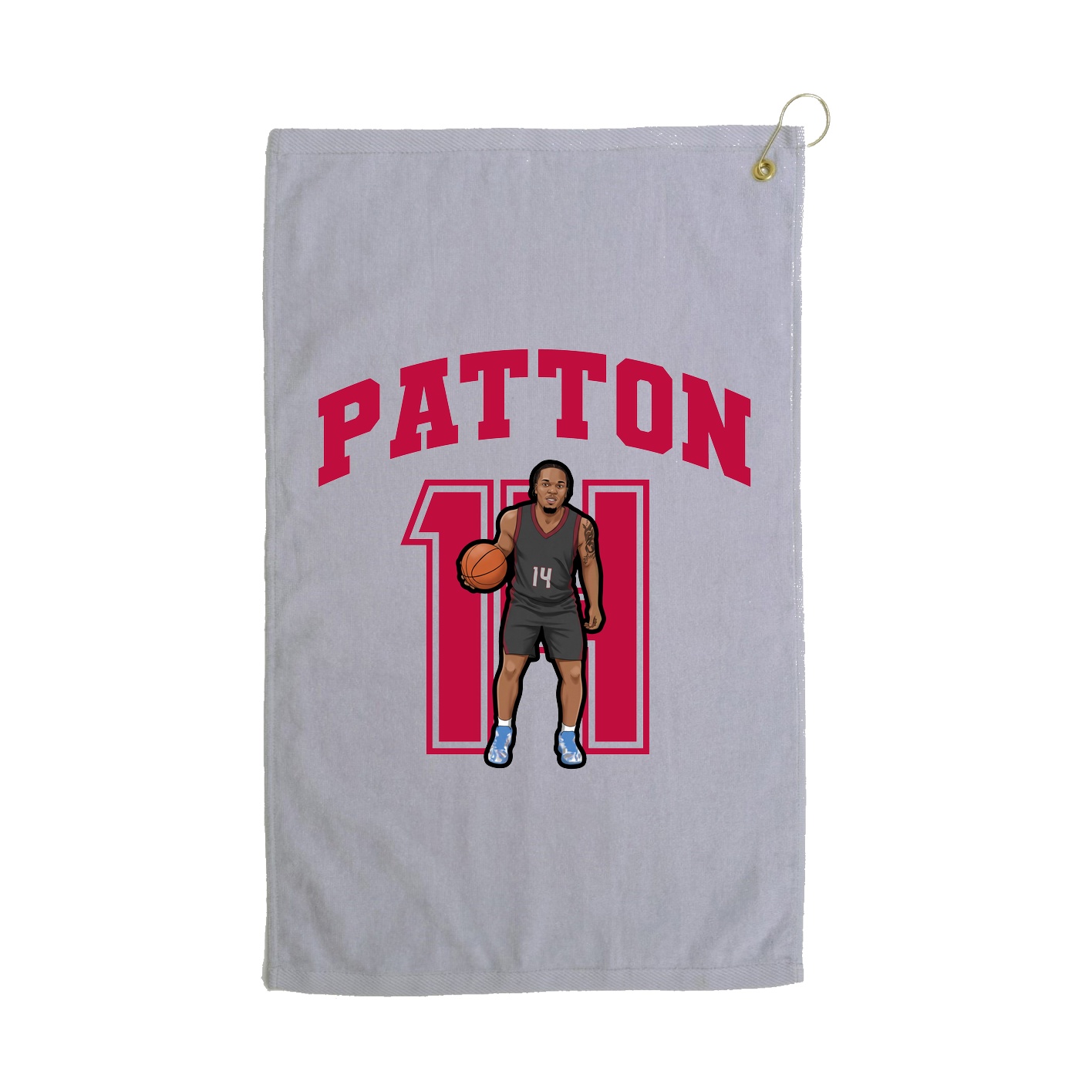 Golf Towel — Number in Grey