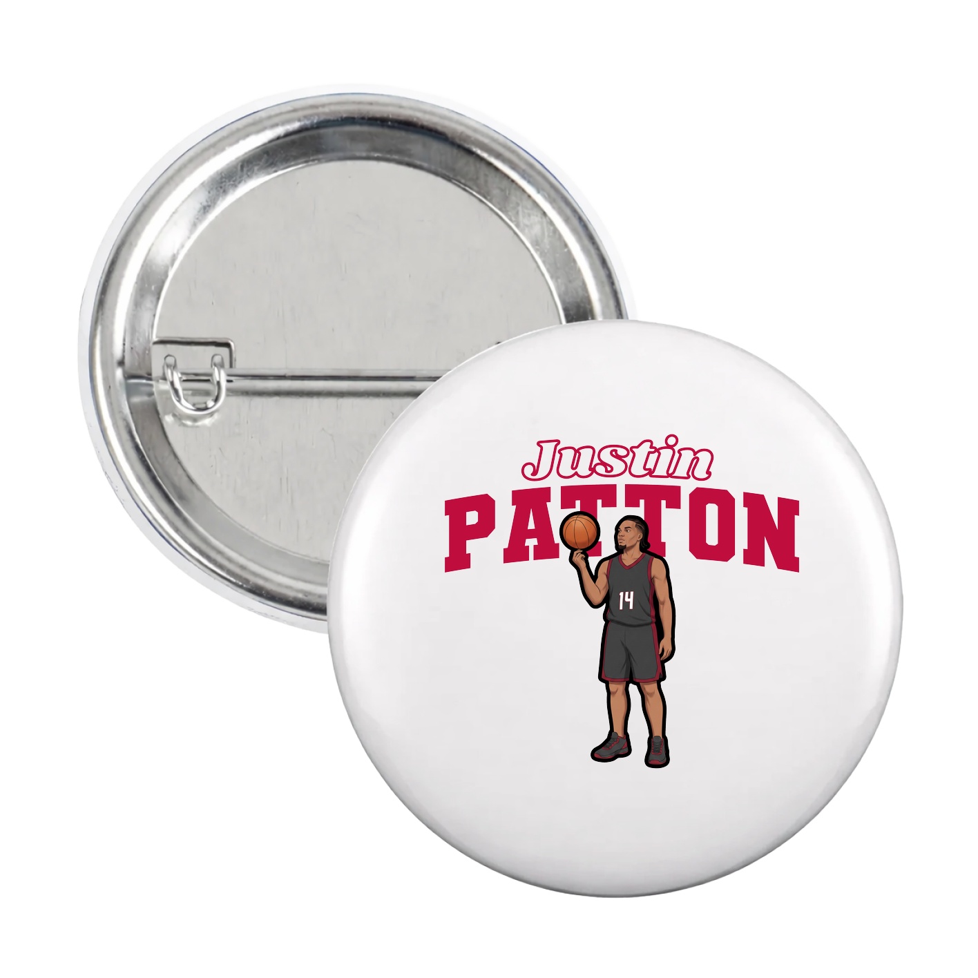 Game Day Button — Name Arch in White