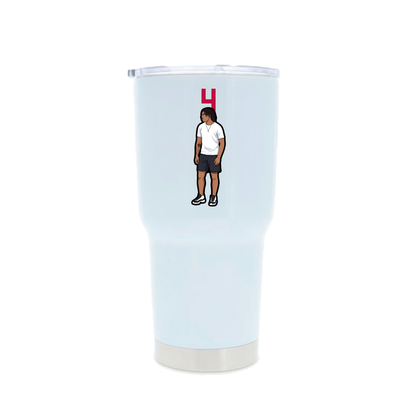 30oz Stainless Steel Tumbler — Number Top in White