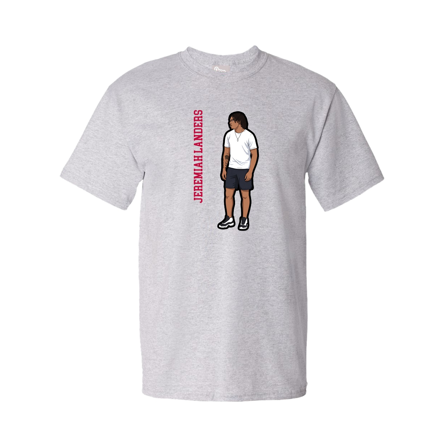 Youth Tee — Name Vertical in Grey