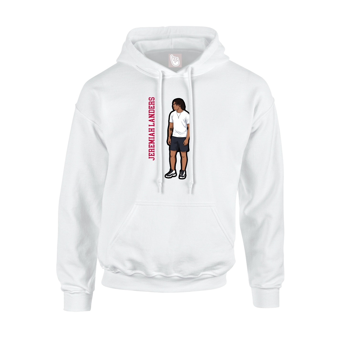 Youth Hoodie — Name Vertical in White