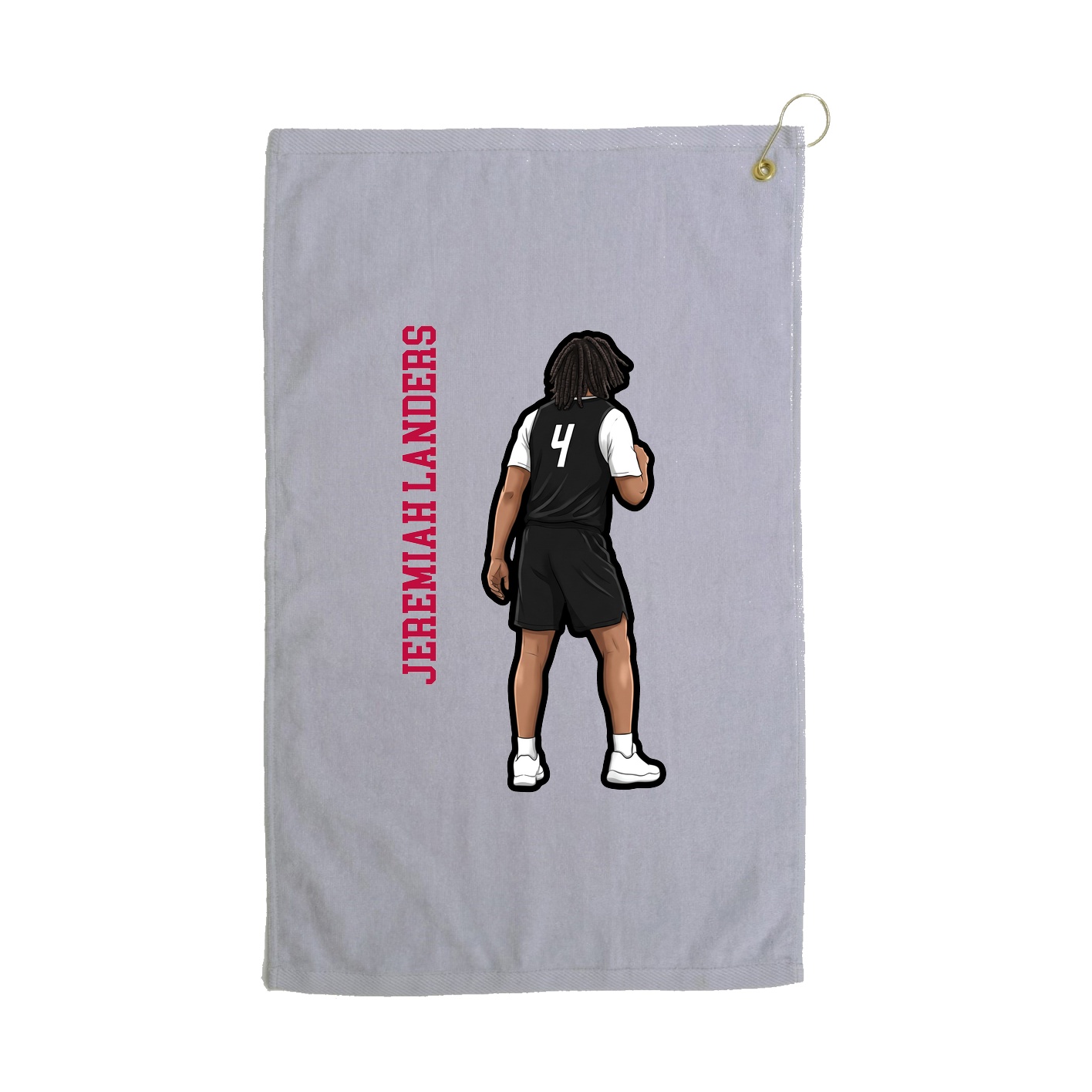 Golf Towel — Name Vertical in Grey