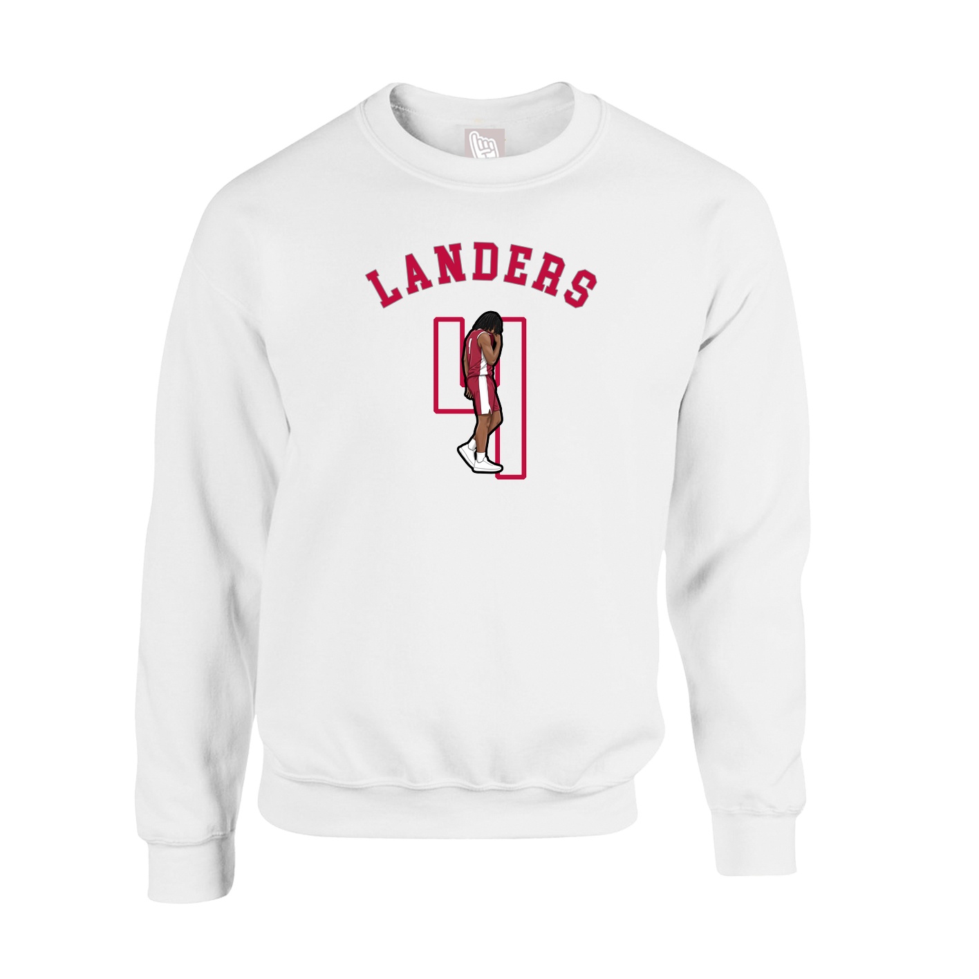 Fleece Crew — Shirsey Arch in White