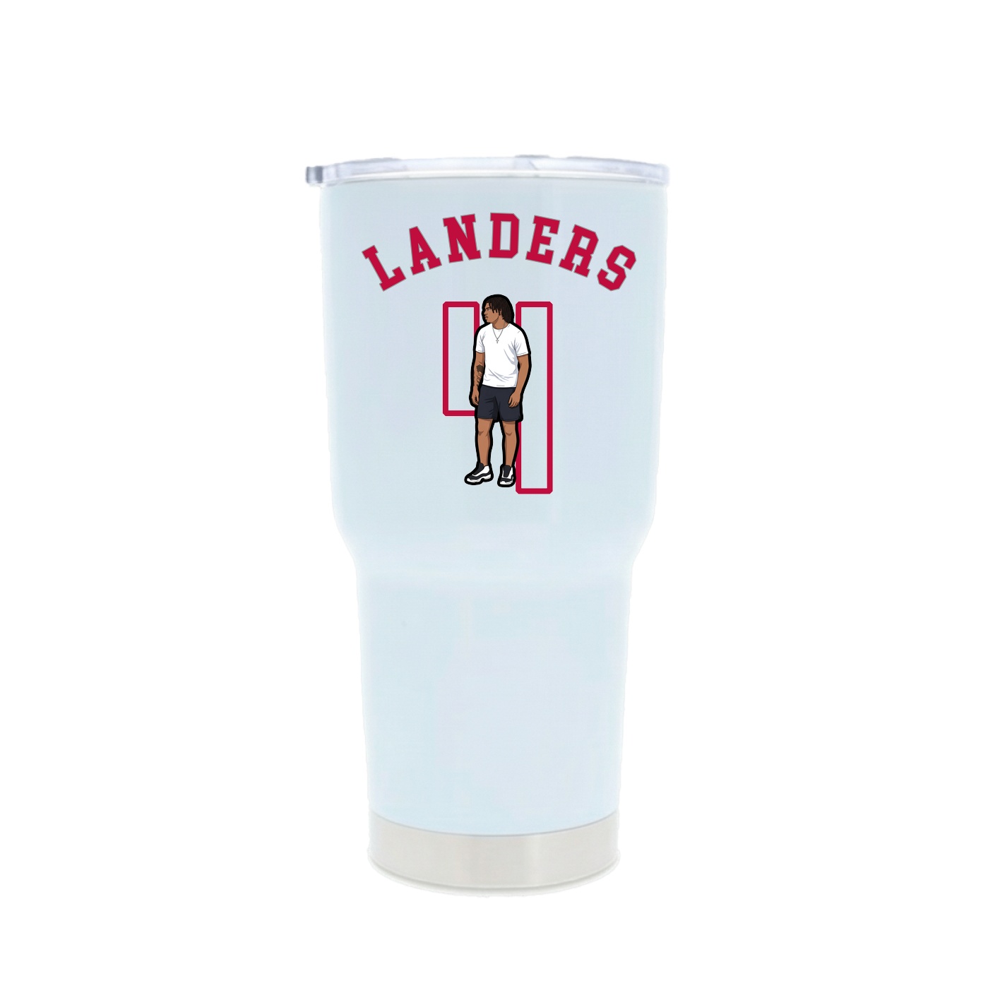 30oz Stainless Steel Tumbler — Shirsey Arch in White