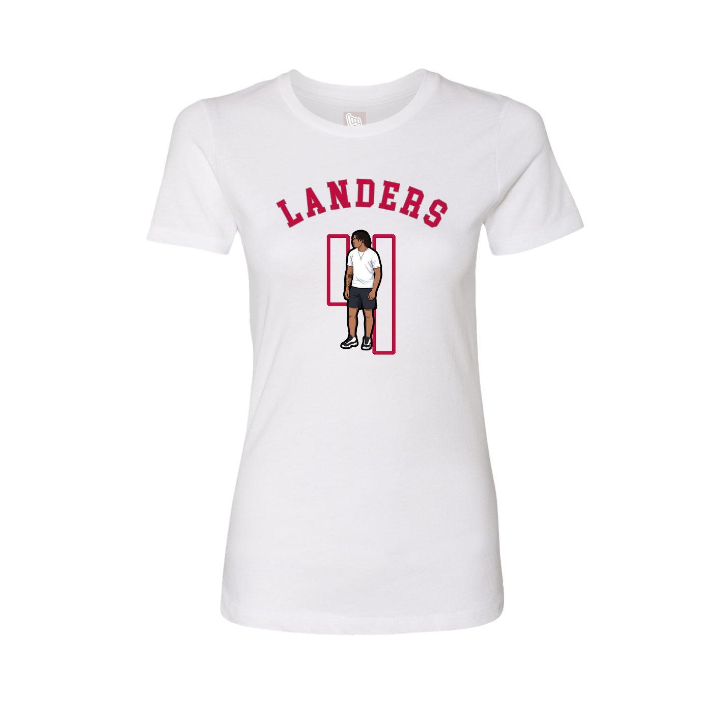 Fitted Women's Tee — Shirsey Arch in White
