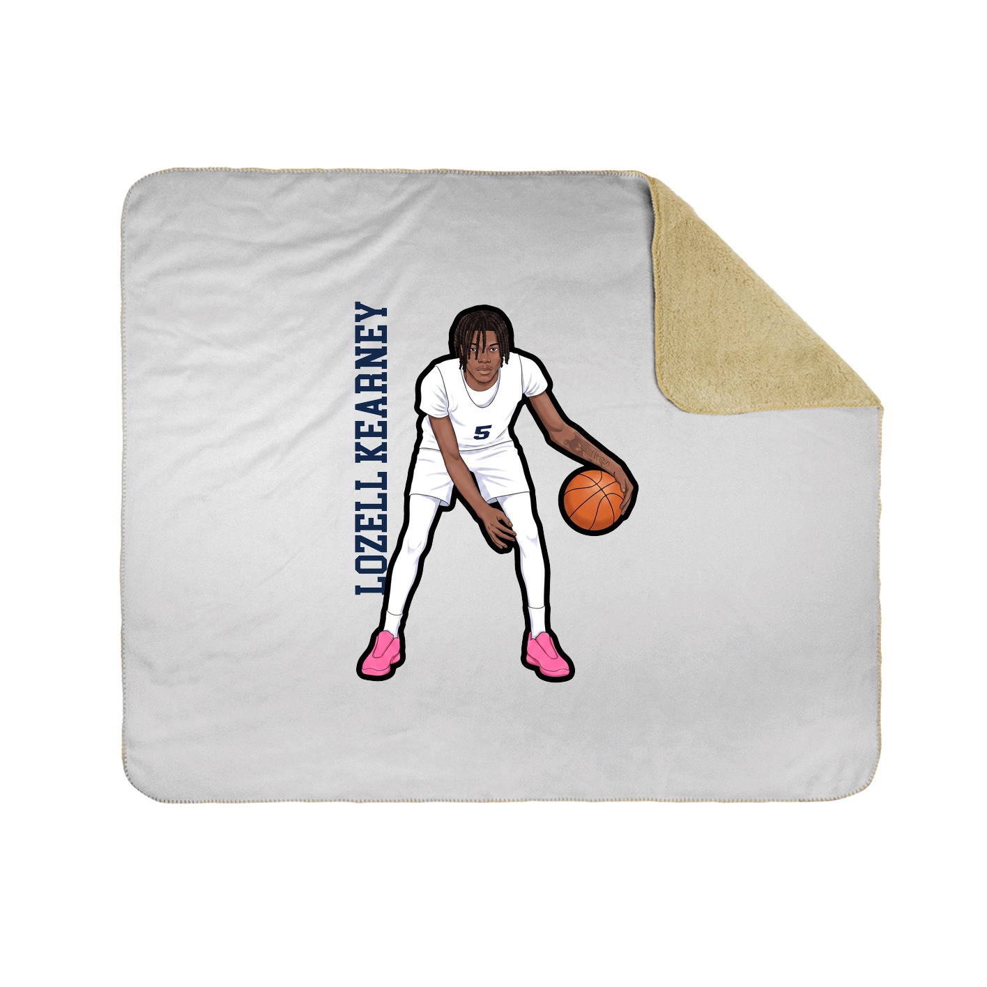 Throw Blanket — Name Vertical in White
