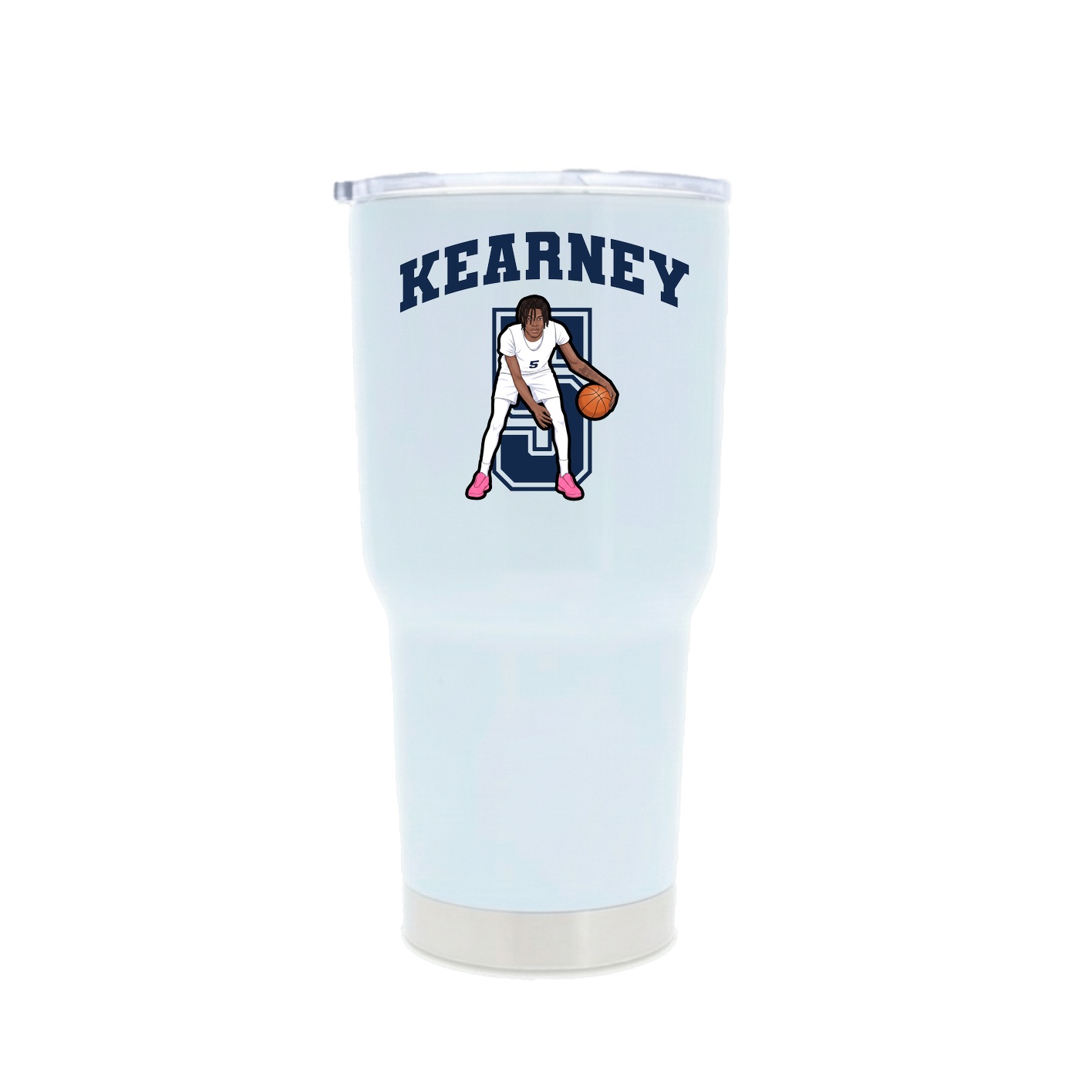 30oz Stainless Steel Tumbler — Number in White