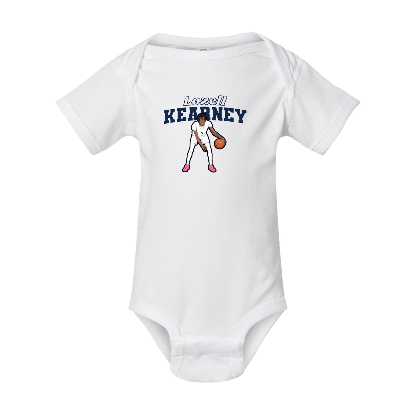 Baby Onesie — Name Arch in White