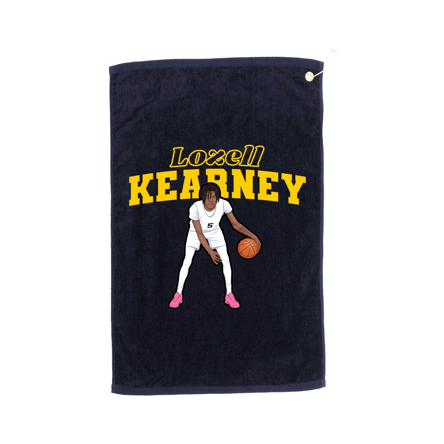 Golf Towel — Name Arch in Navy